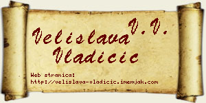 Velislava Vladičić vizit kartica